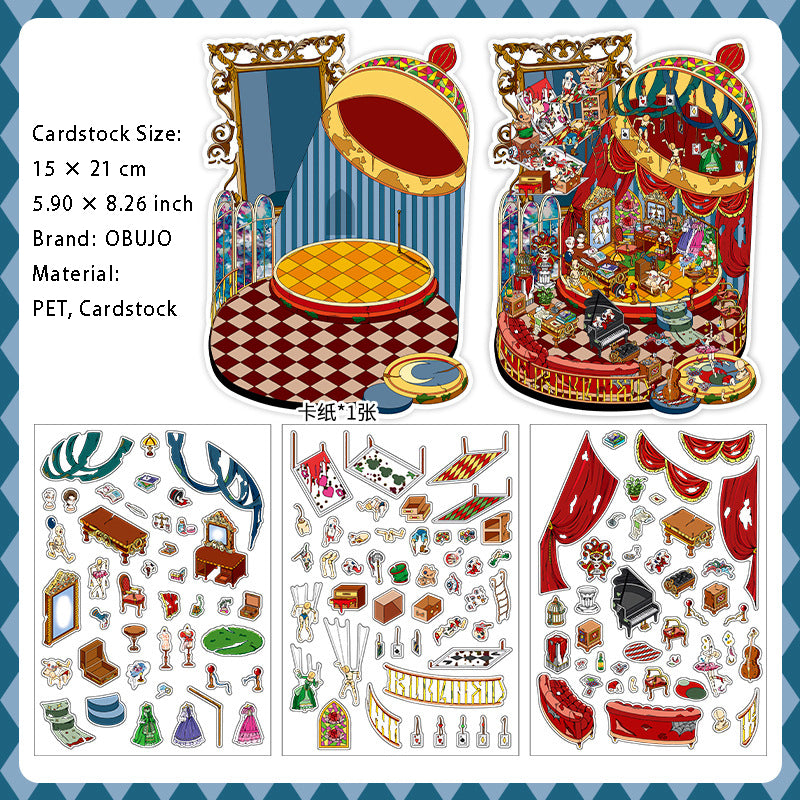 3D Shop Scene DIY PET Stickers JRYY