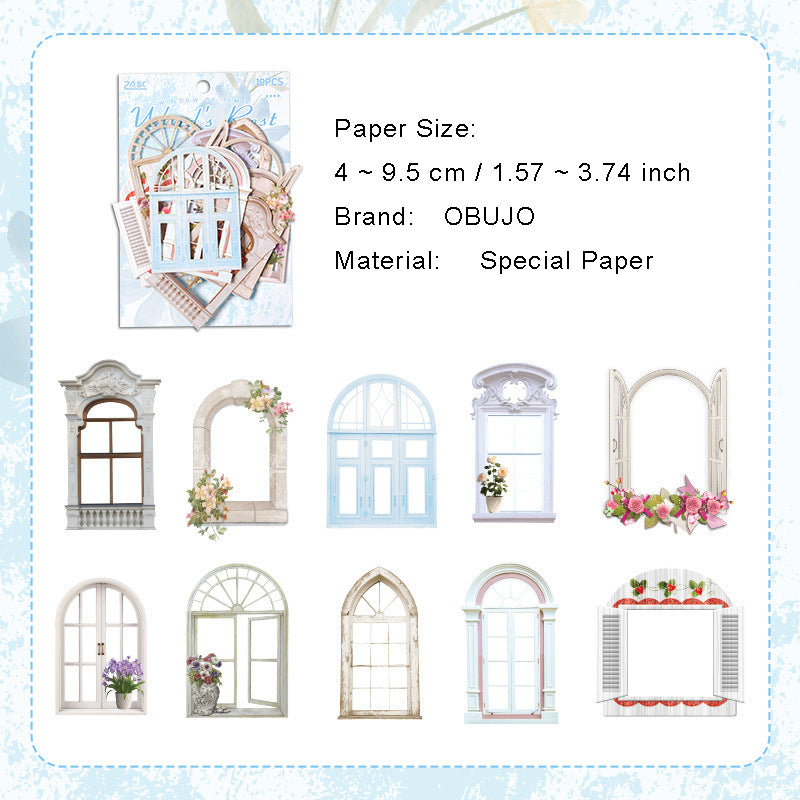10 Pcs Windows Theme Scrapbook Paper JSZC