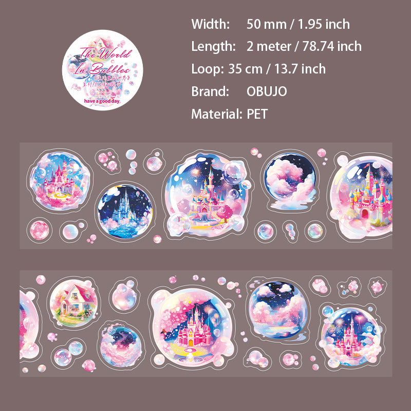 1 Roll Bubble World PET Stickers Tape PPLSJ