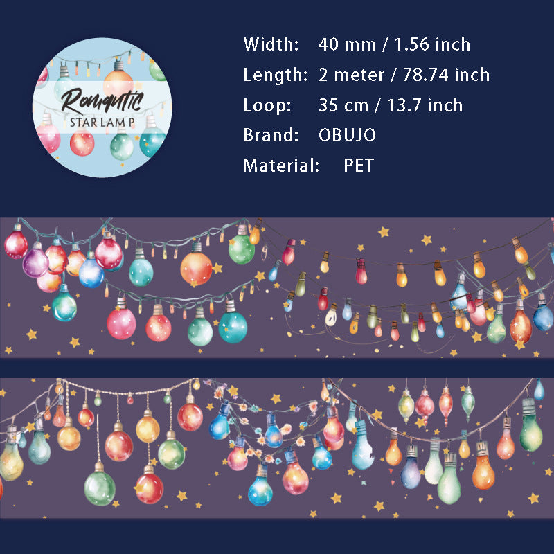 1 Roll Glitter Light Lamp PET Tape LMXD