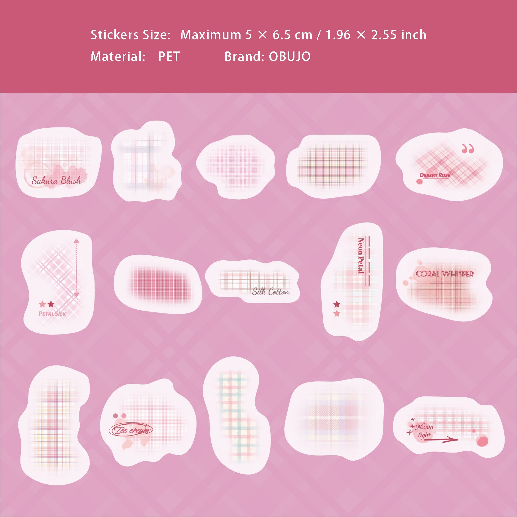 30 Pcs Grid Theme PET Stickers GWSP