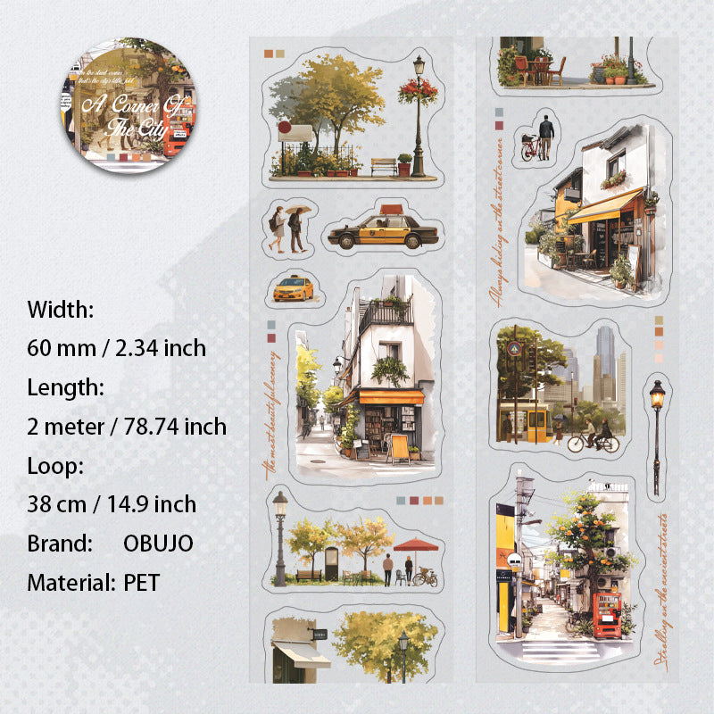 1 Roll City Corner PET Stickers Tape DSYJ