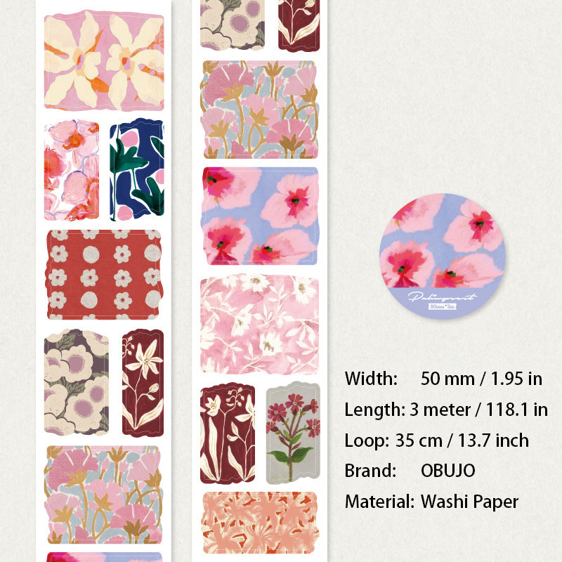 1 Roll Floral Washi Stickers Tape KSZY