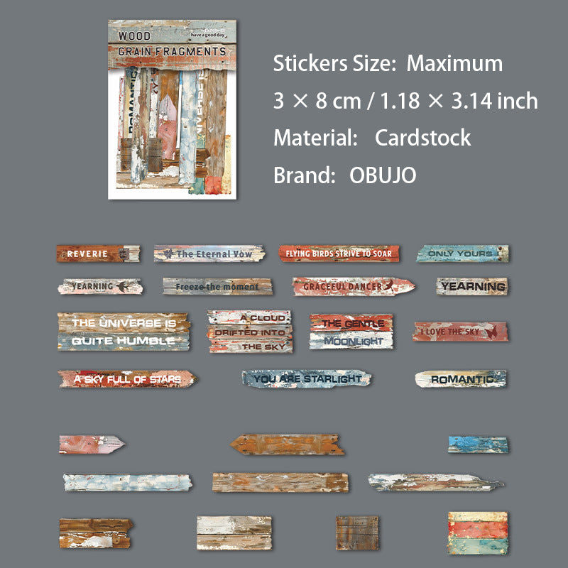 25 Pcs Woolen Words Embossed Stickers MWSY