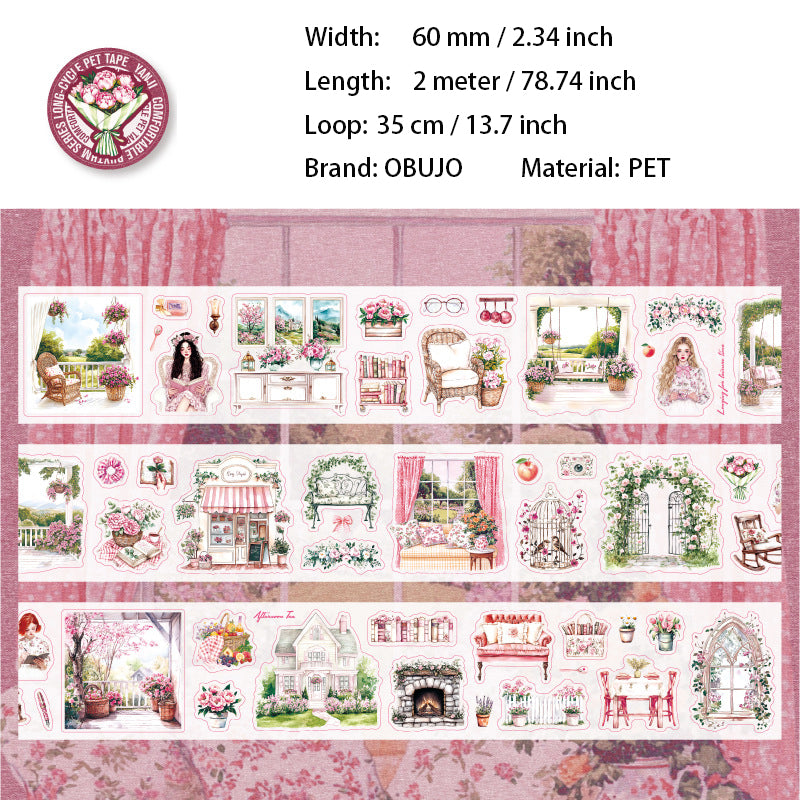 1 Roll Cozy Life PET Stickers Tape SSDJZ