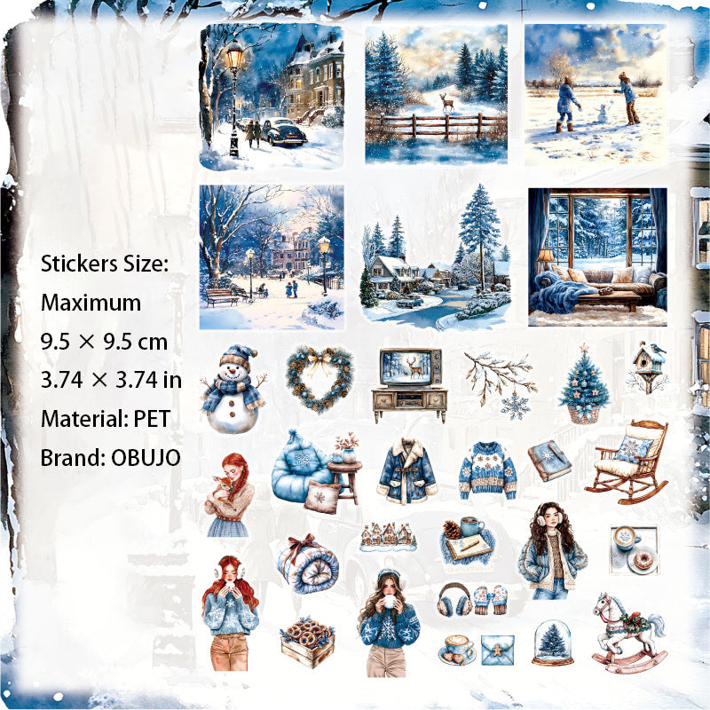 20 Pcs Cozy Winter PET Stickers WNSG
