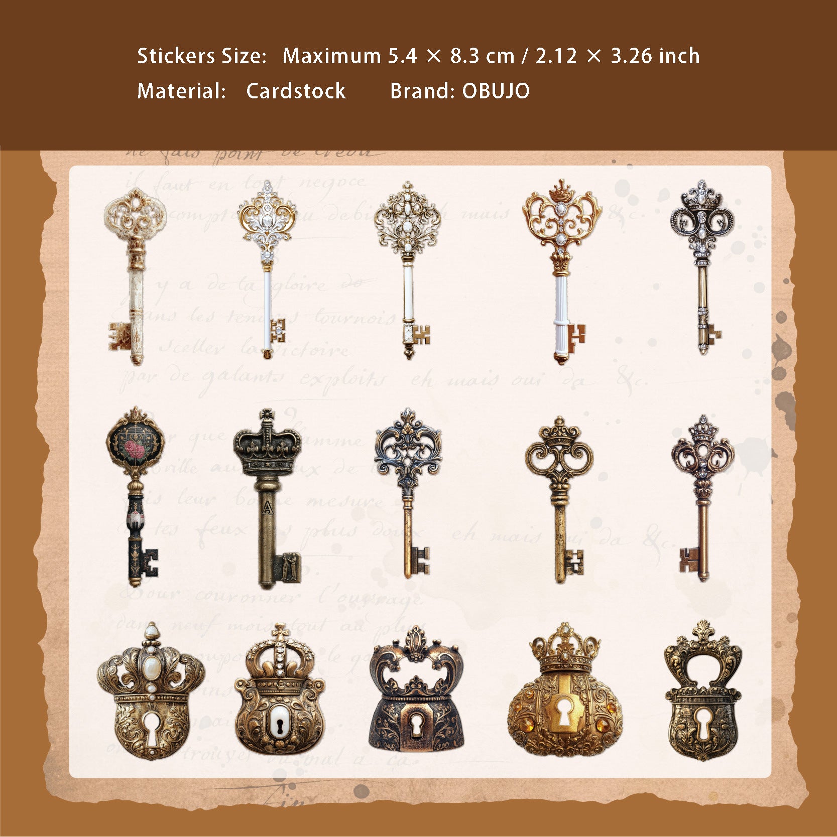 30 Pcs Key Lock Cardstock Stickers SYXL