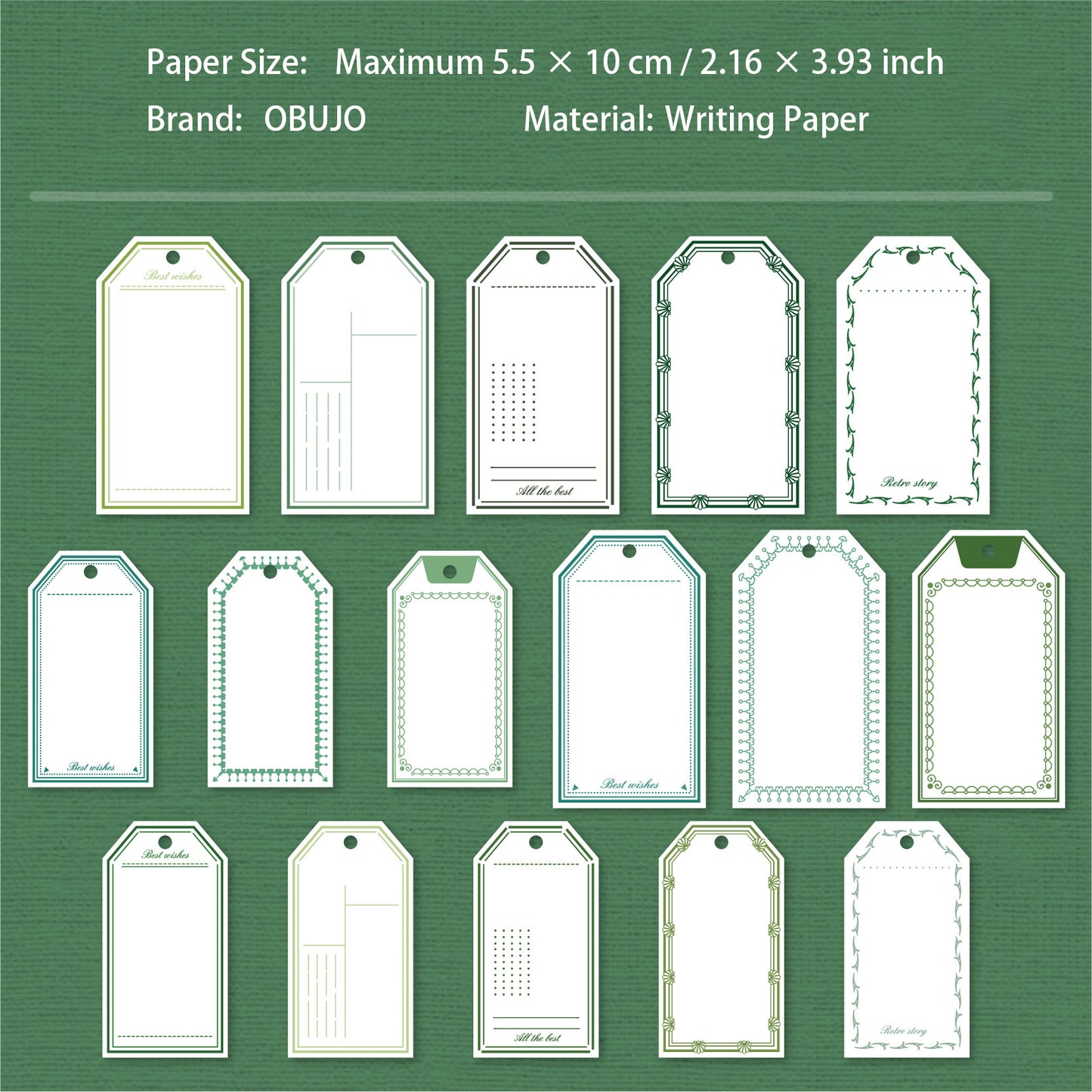 32 Pcs Vintage Notepad Tag BQDP