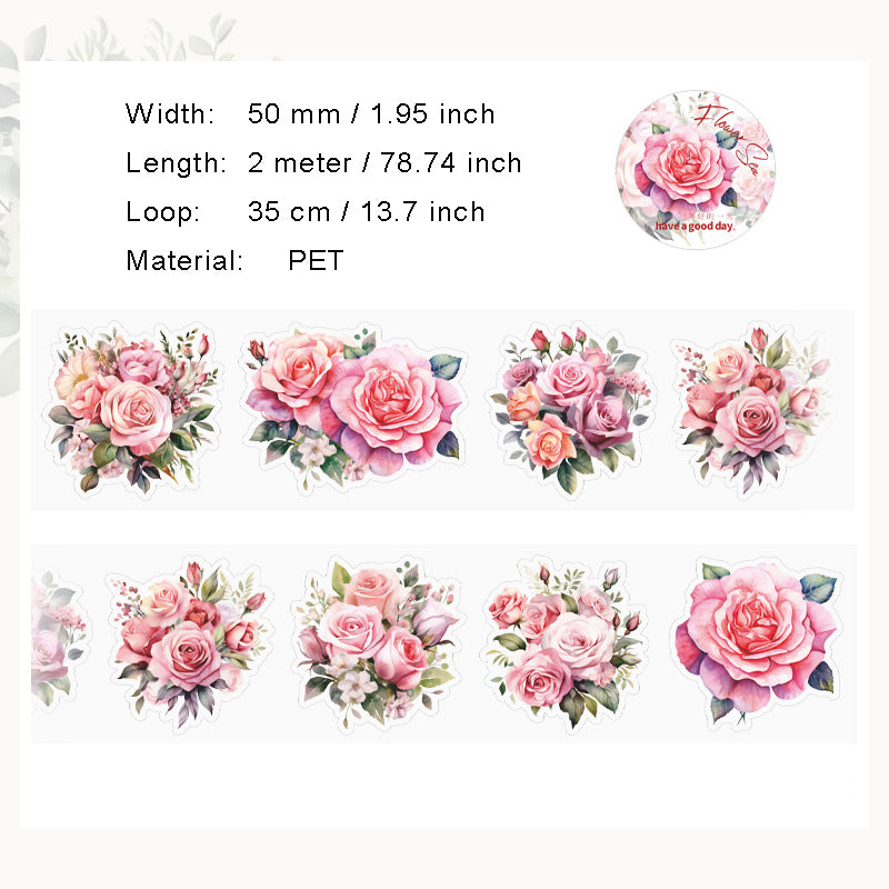 1 Roll PET Flower Stickers Tape YJHH