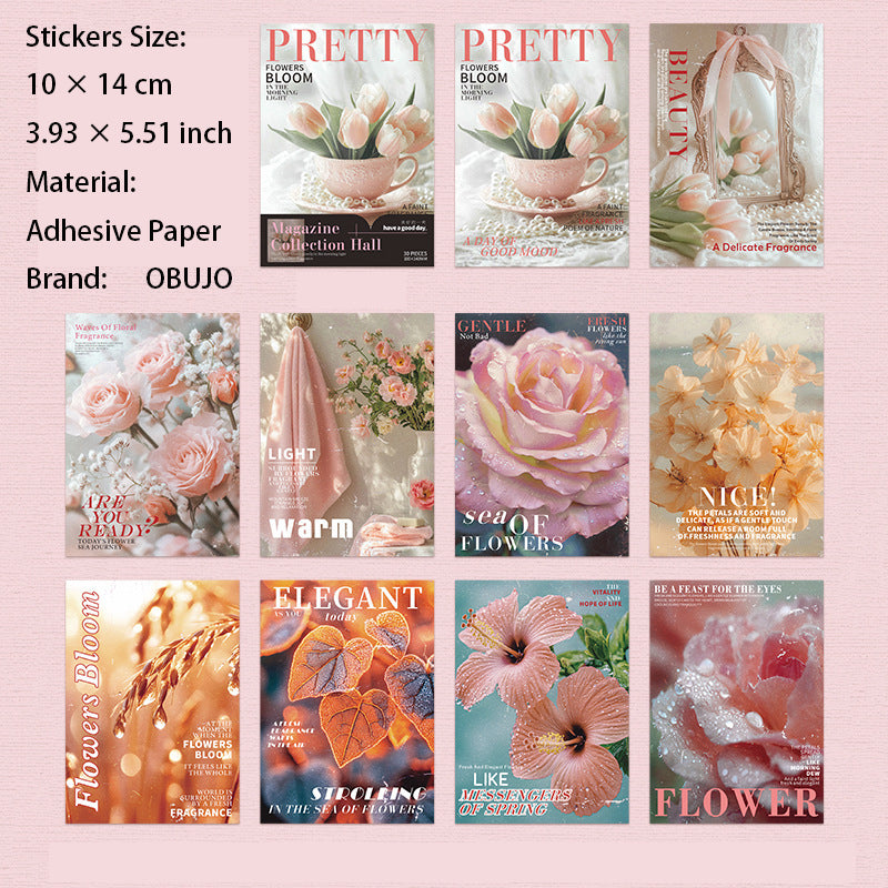 20 Sheets Magzine Cover Themed Journal Paper ZZSCG