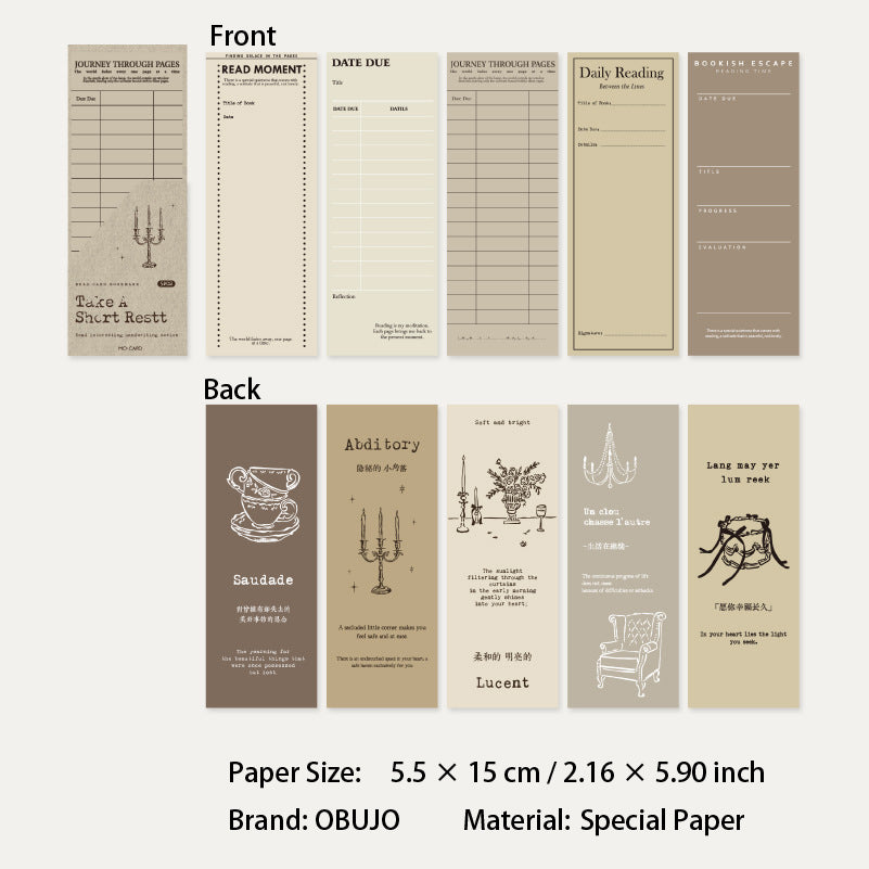 5 Sheets Vintage Paper Bookmark DQSJ