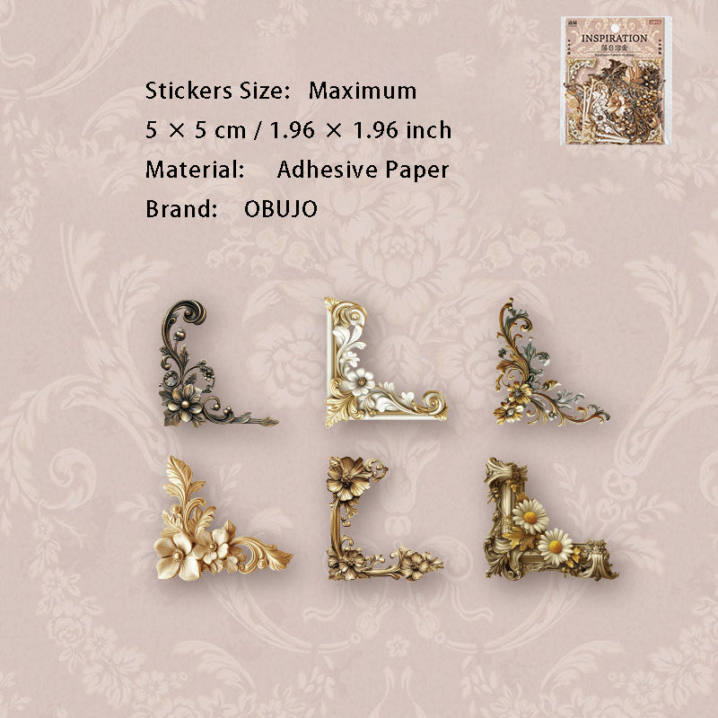 24 Pcs Vintage Corner Stickers LGMS