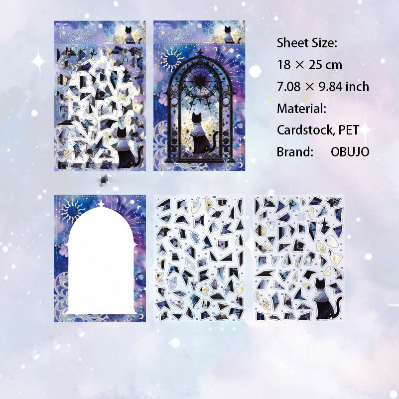 Vintage Cat Diy Puzzle  Stickers LGAY