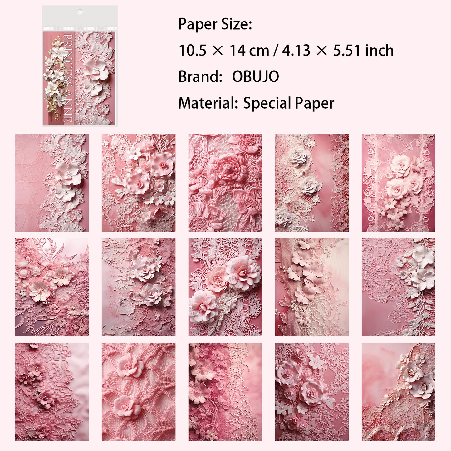 30 Sheets Rococo Themed Journal Paper FESGZ