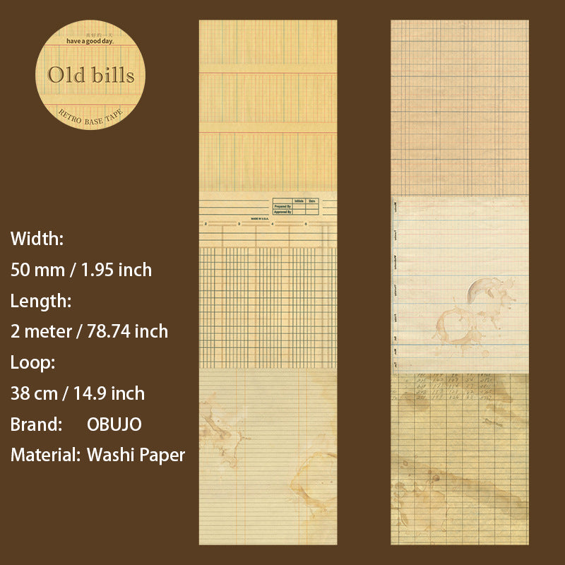1 Roll Old Tickets Washi Tape JRPJ