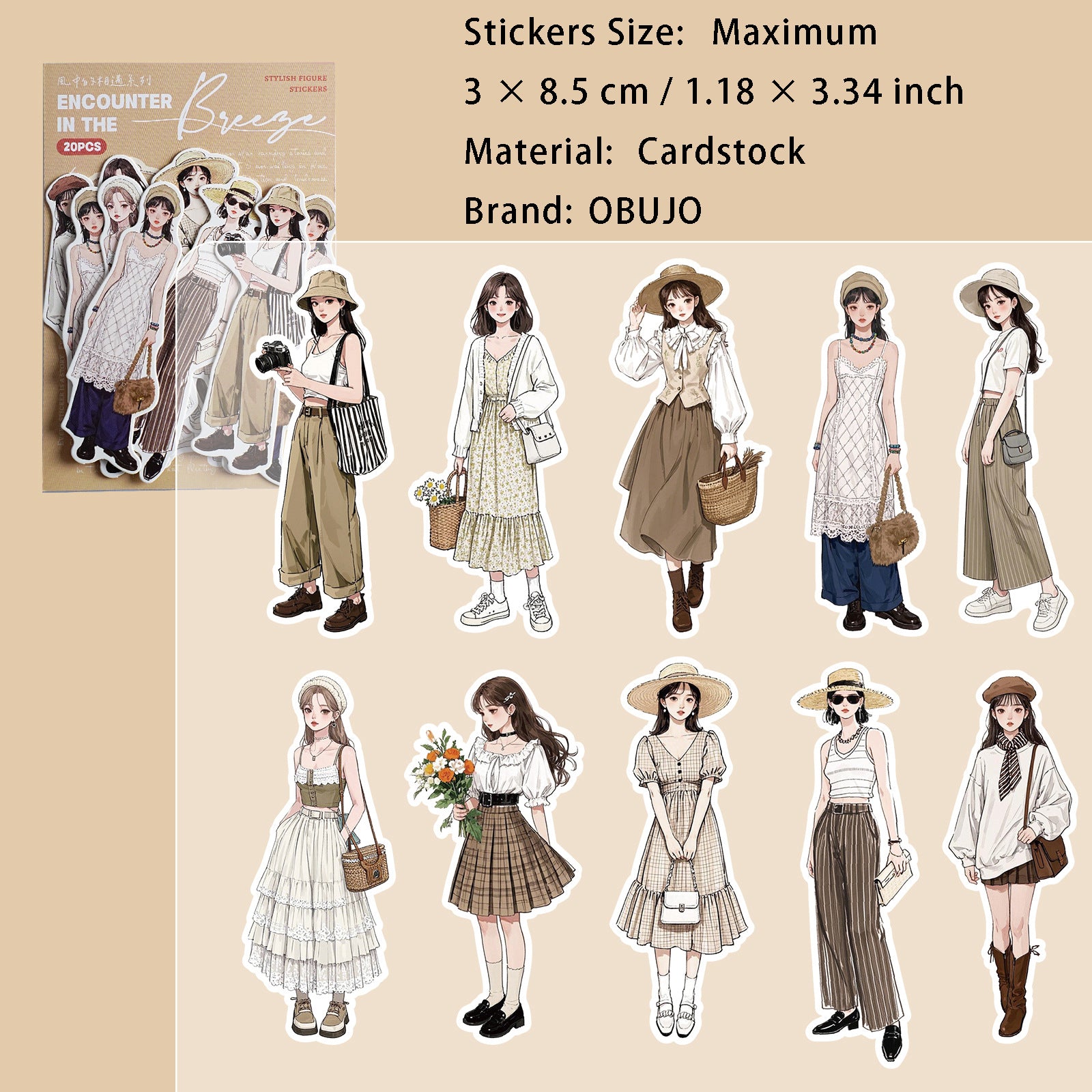 20 Pcs Fashion Girl Boy Stickers FZXY