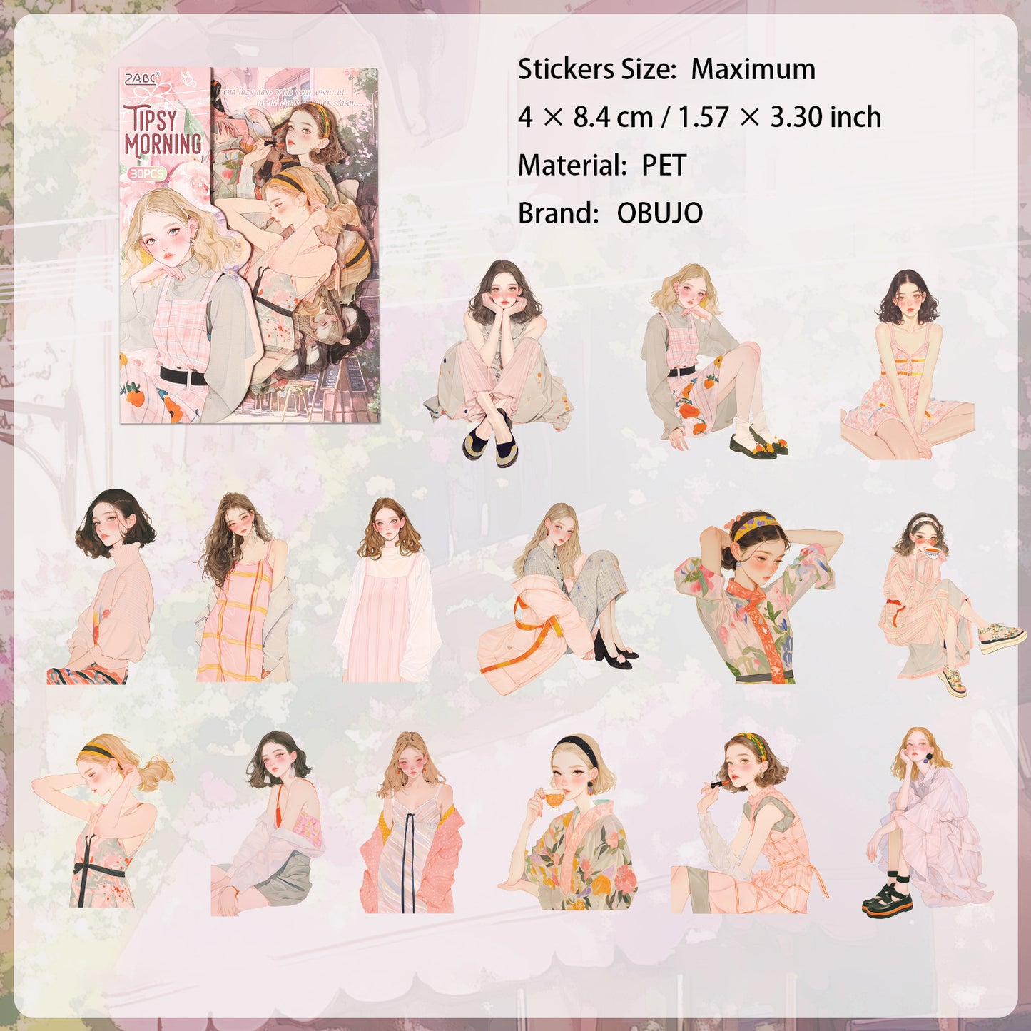 30 Pcs Girl Lifestyle PET Stickers SHSP