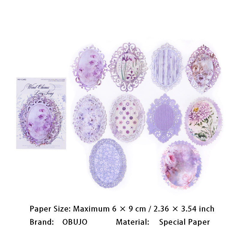 10 Pcs Lace Theme Scrapbook Paper LSHM