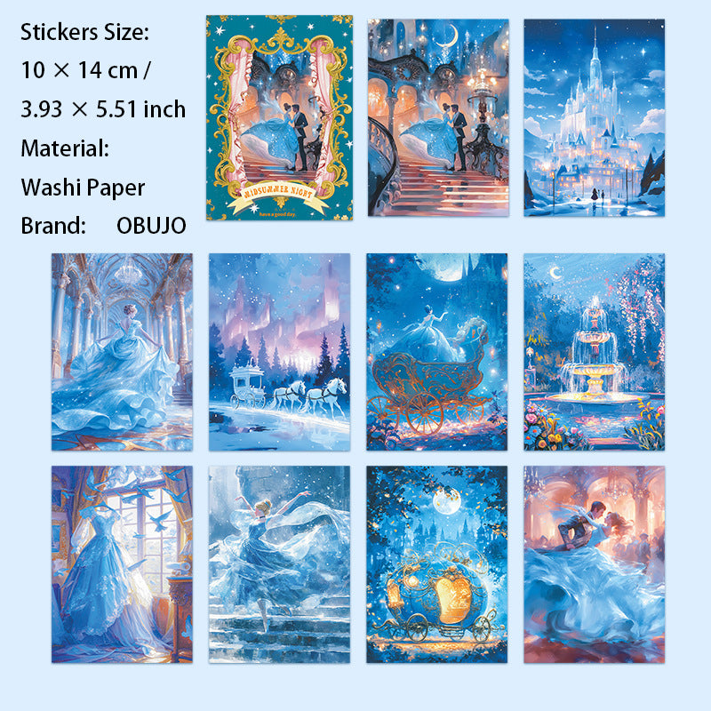 10 Pcs Fairy Tale Washi Stickers ZXYZM