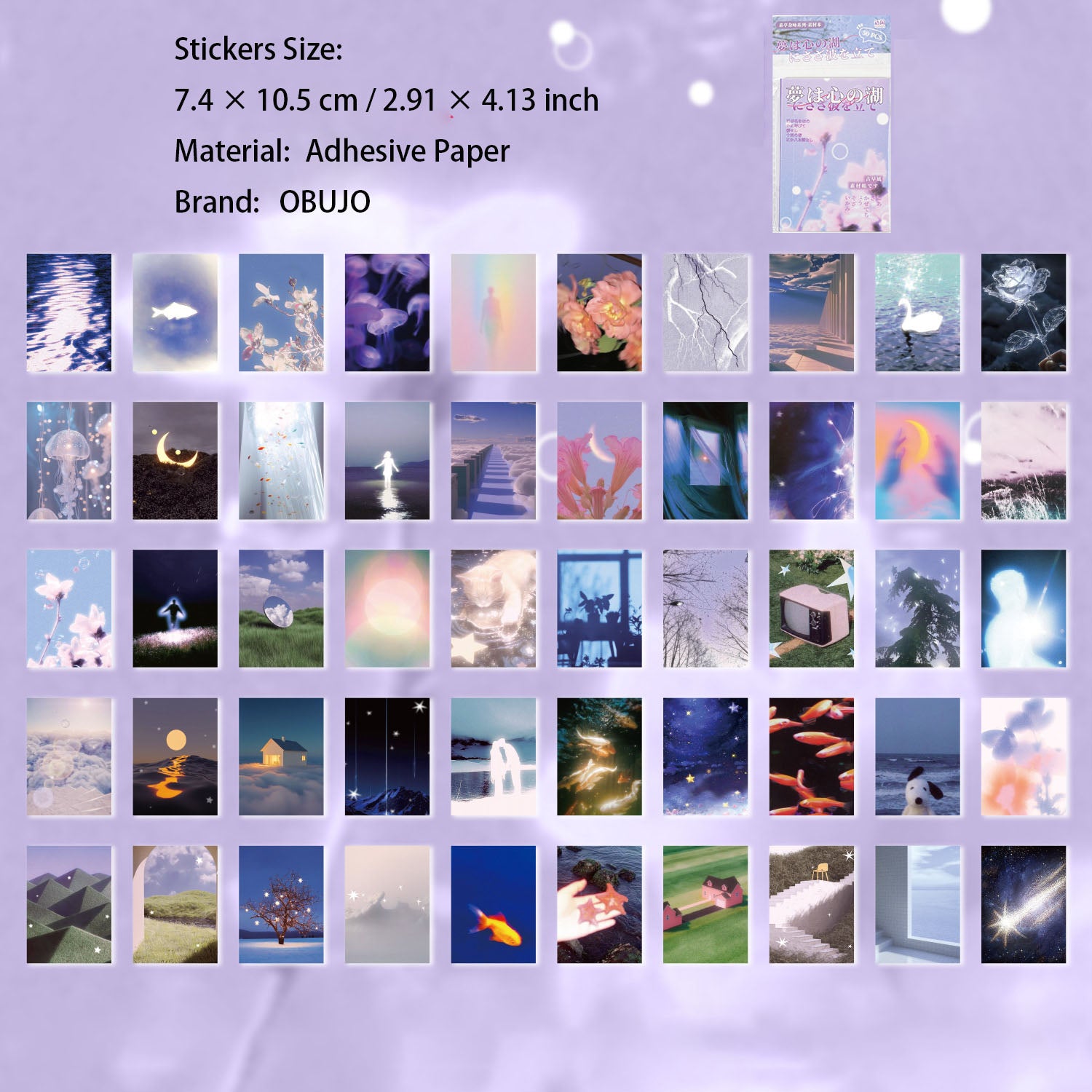 50 Pcs Aesthetic Stickers Book STZY