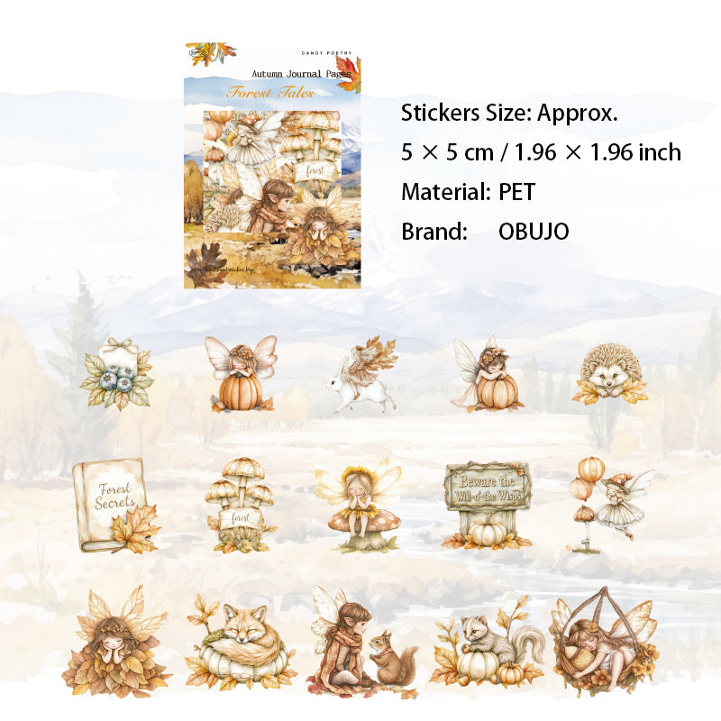 30 Pcs Autumn Themed Journal Stickers QRZJ