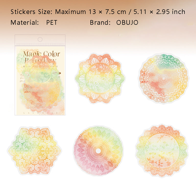 10 Pcs Rainbow Lace PET Stickers HCBJ