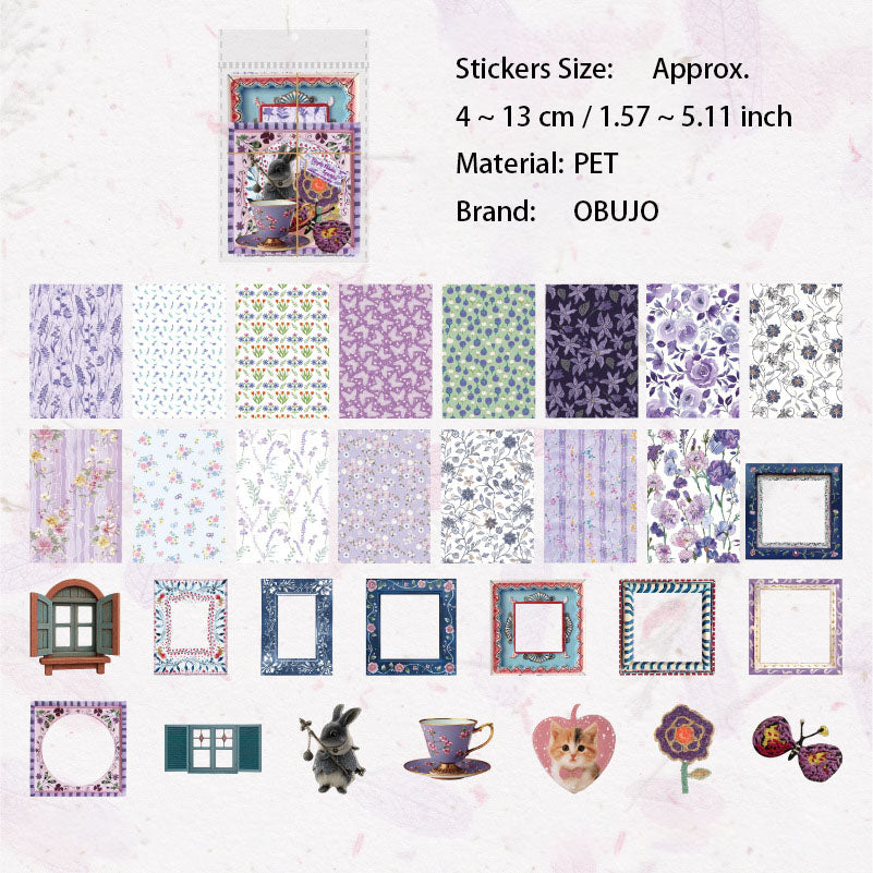 45 Pcs Floral Journal Paper and Sticker Kit HYYY