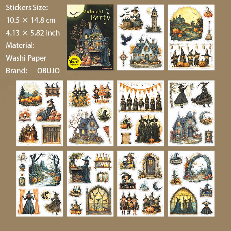 20 Pcs Halloween Theme Stickers Book WYPD