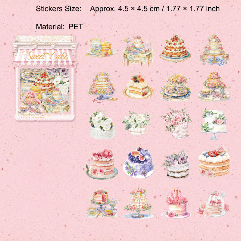 40 Pcs Crean Dessert PET Stickers TMHY
