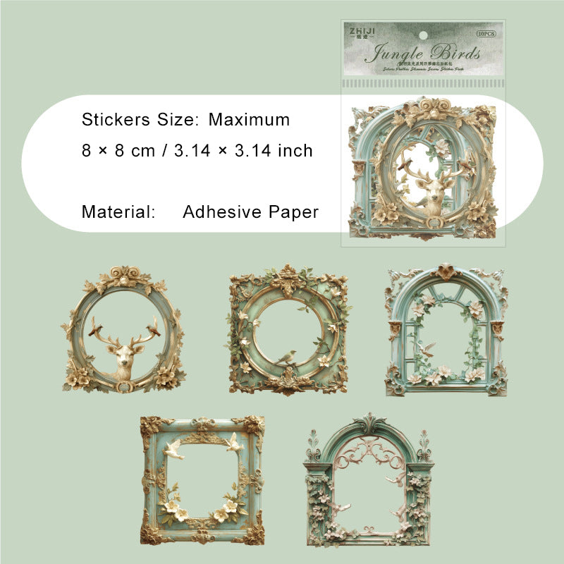 10 Pcs Vintage Frame Stickers YYLG
