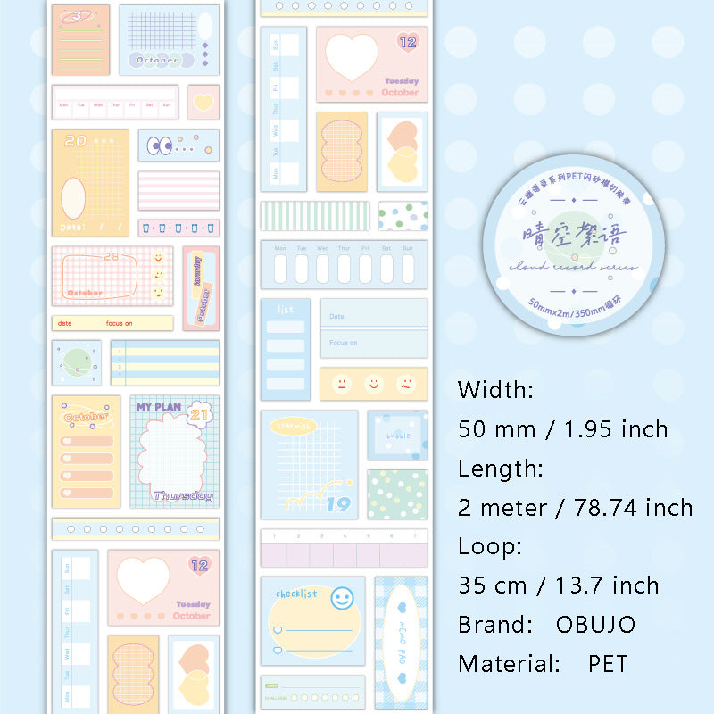 1 Roll Cute Journal Stickers Tape YDYL