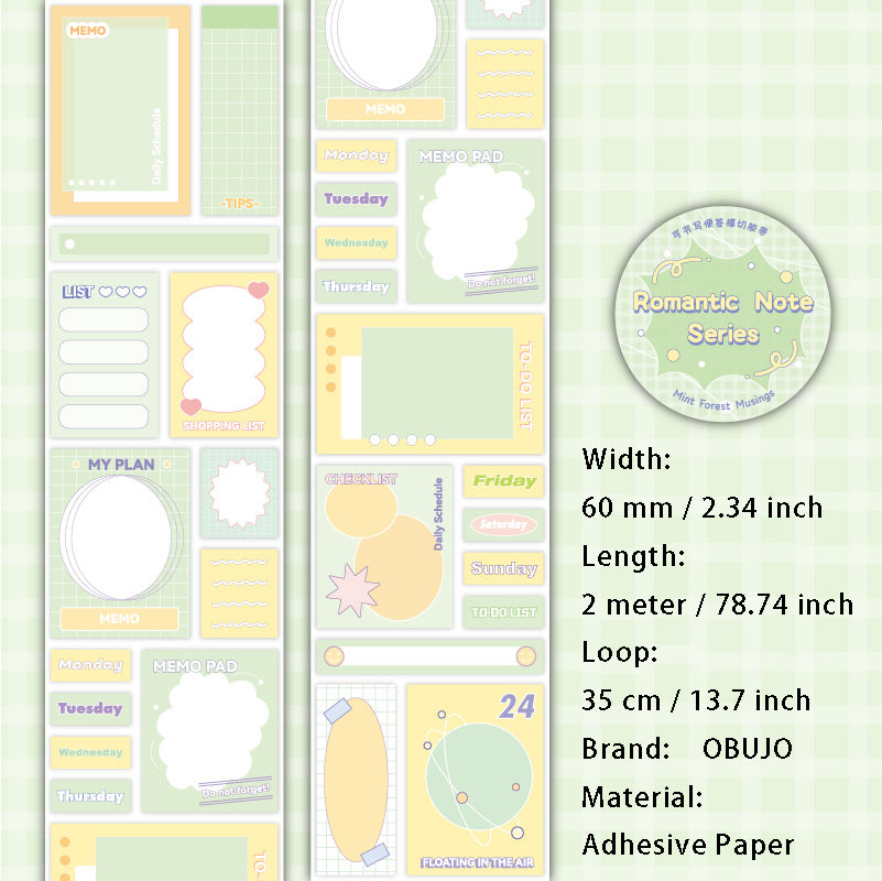 1 Roll Creative Planner Note Stickers LMSZ