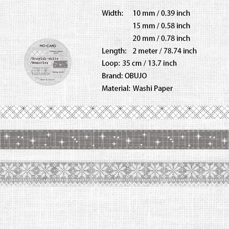 3 Rolls Vitnage Grid Washi Tapes Set SZBY