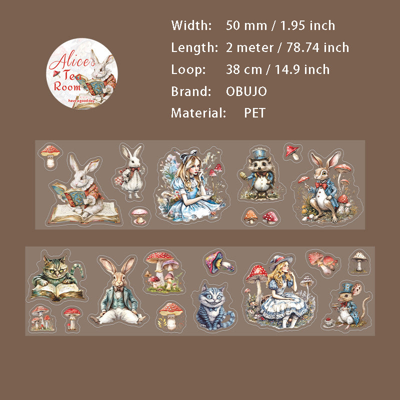 1 Roll Alice Theme PET Stickers Tape ALSCHJ