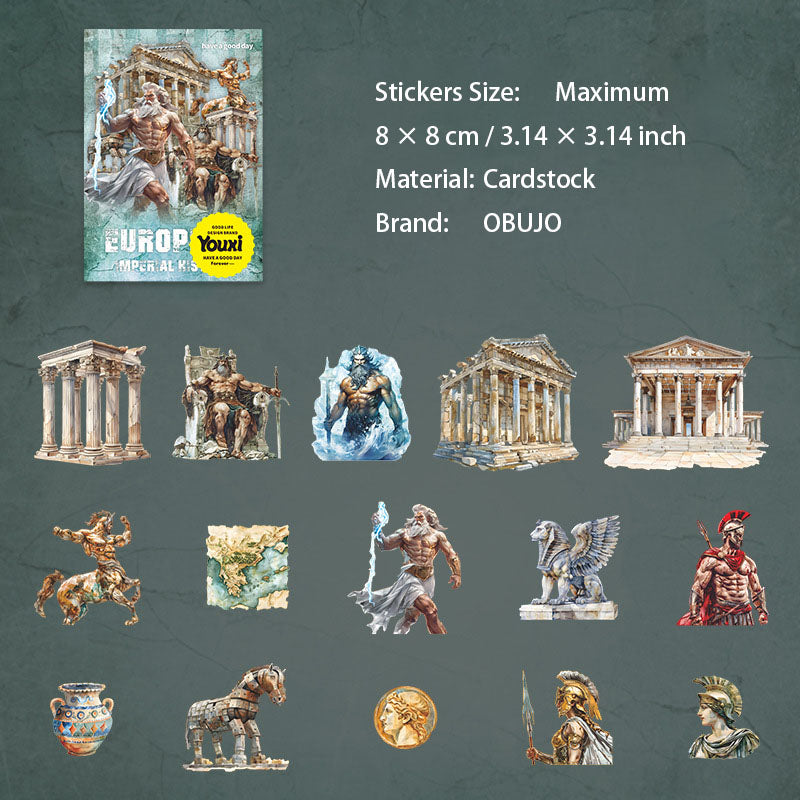 15 Pcs Retro Cardstock Stickers OZHS