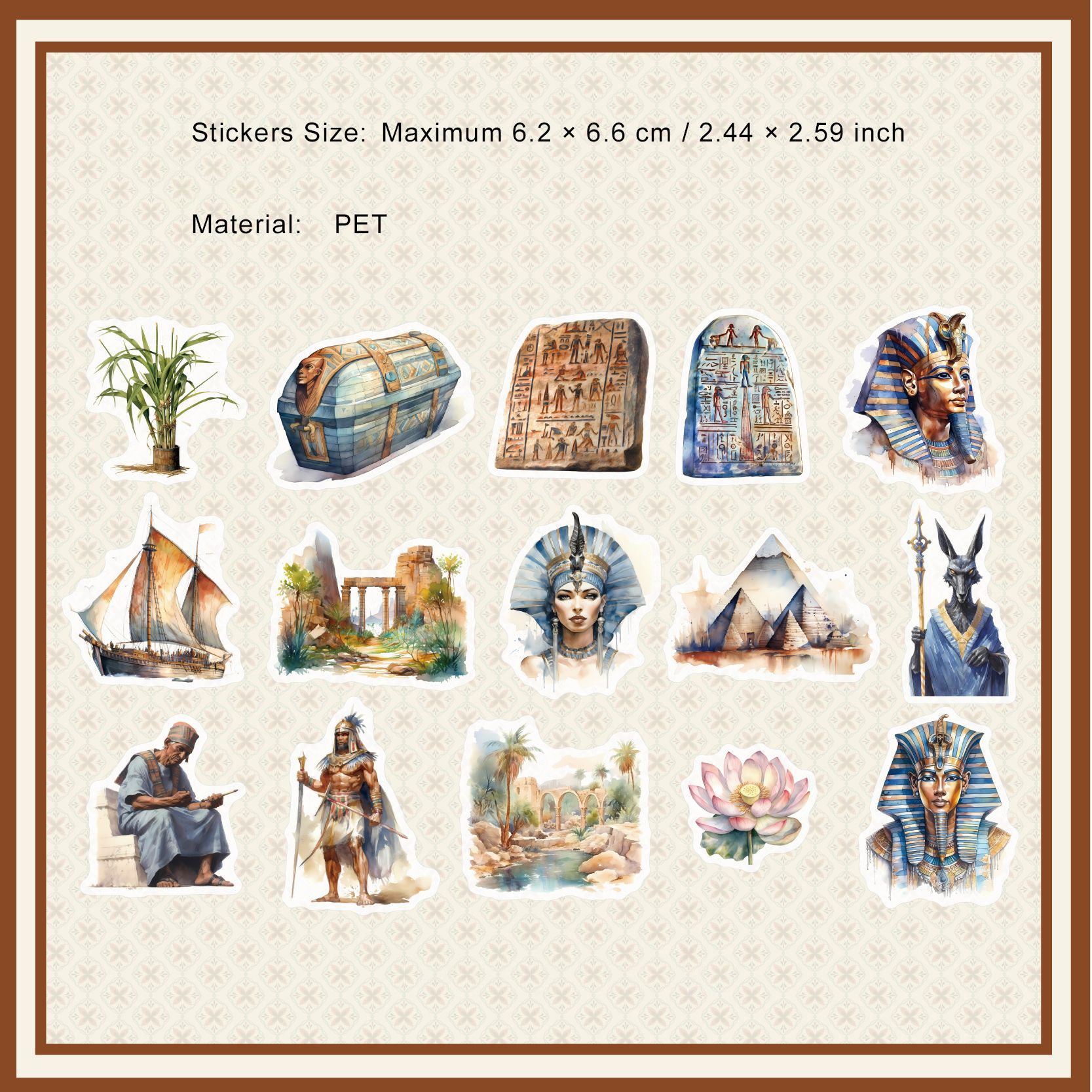 30 Pcs Egypt Theme PET Stickers YYFQ