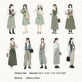 10 Pcs Fashion Girl PET Stickers ZDSYYL