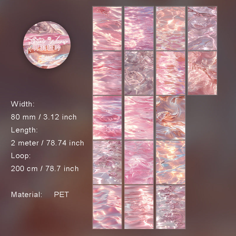 1 Roll Water Texture PET Stickers Tape TLQY