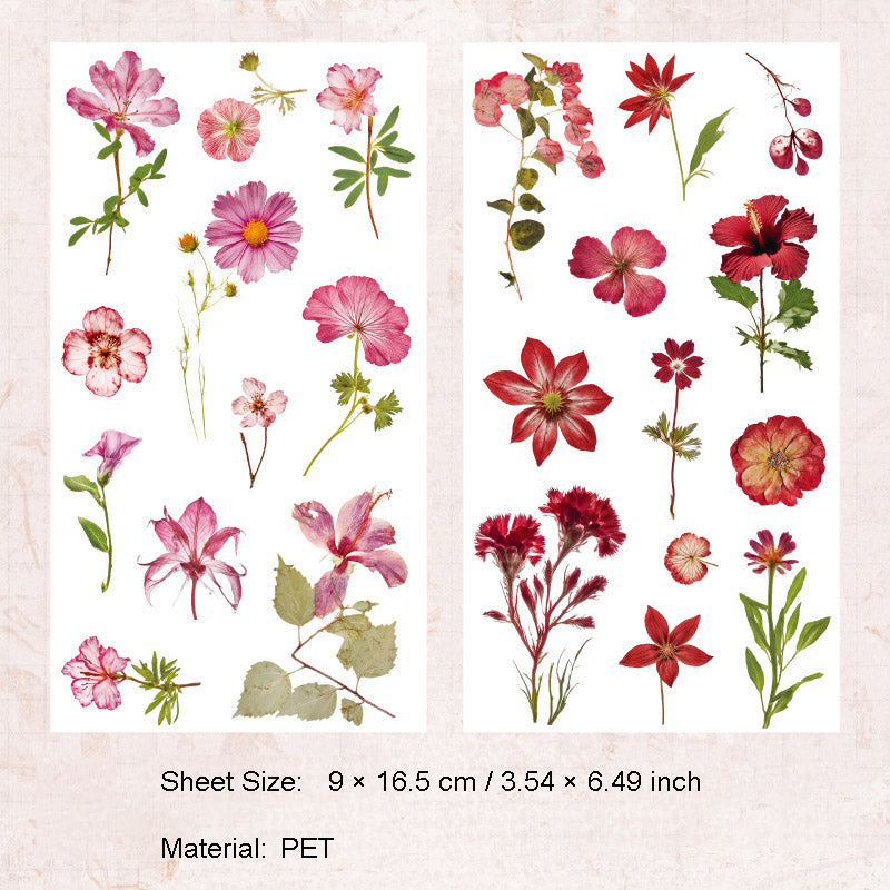 2 Sheets Pressed Flower Transfer Stickers HDLM