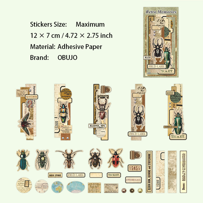 30 Pcs Vintage Junk Journal Stickers FGJY