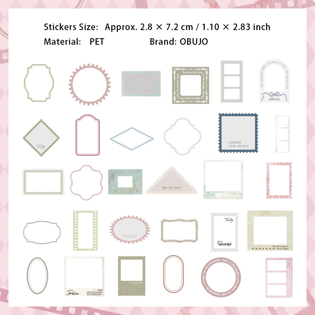 30 Pcs Board Frame PET Stickers DGSH