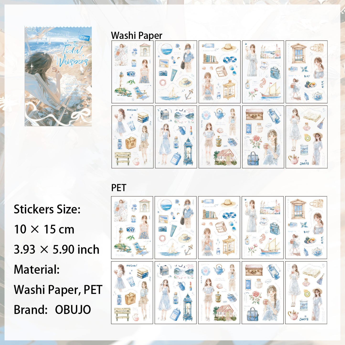 20 Sheets Girl Lifestyle Stickers Book YHMYJ