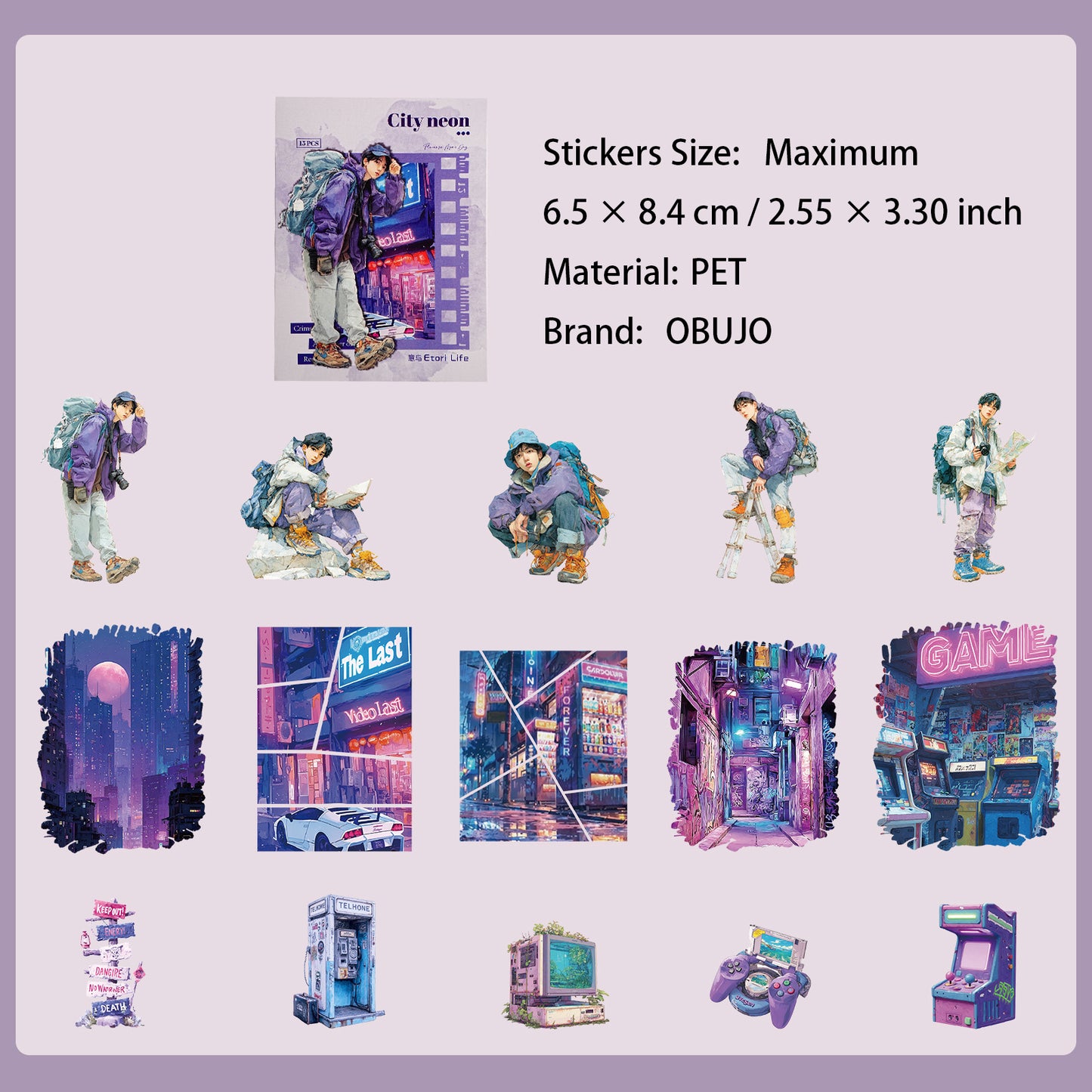 15 Pcs Outdoor Sports PET Stickers QYZT