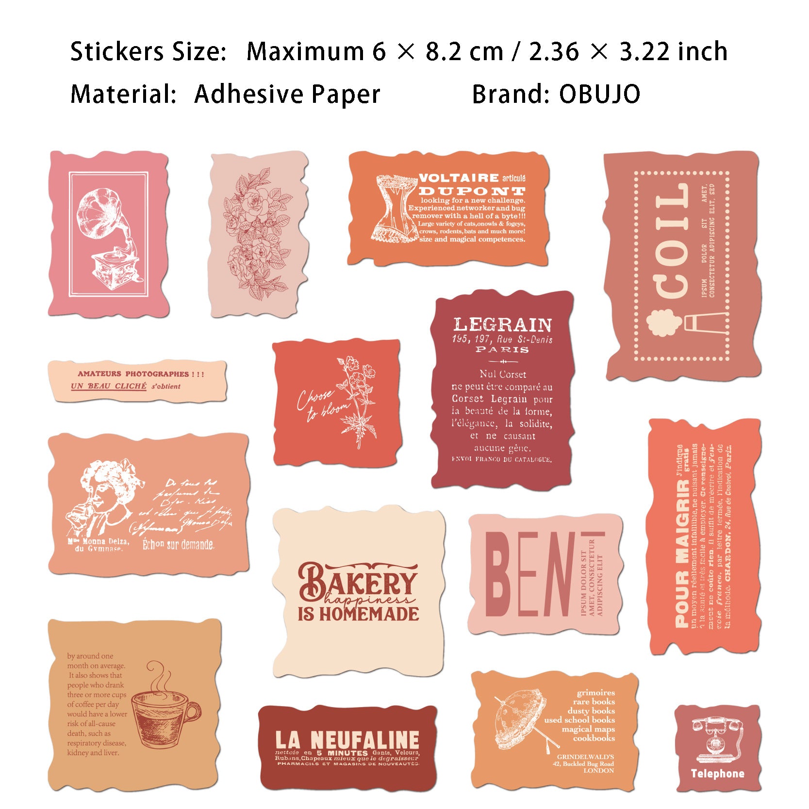 30 Pcs Vintage Journal Stickers QZXL
