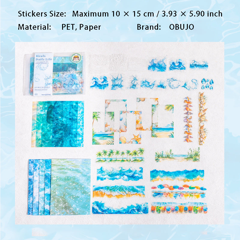 80 Pcs Watercolor Theme Journal Supplies Kit SCZYRC