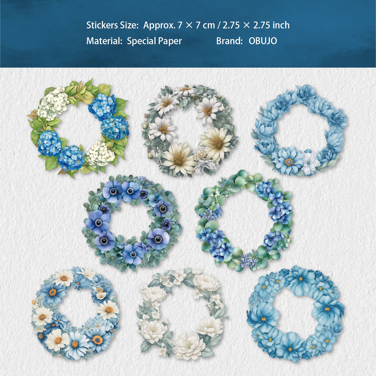 8 Pcs Garland PET Stickers HHXL