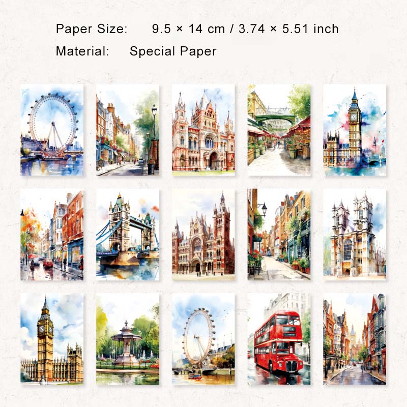 30 Pcs Spring Travel Scrapbook Paper CRPS