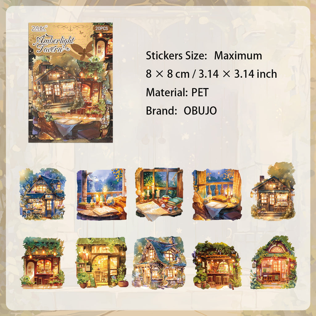 20 Pcs Magic Door House Window PET Stickers MLQY