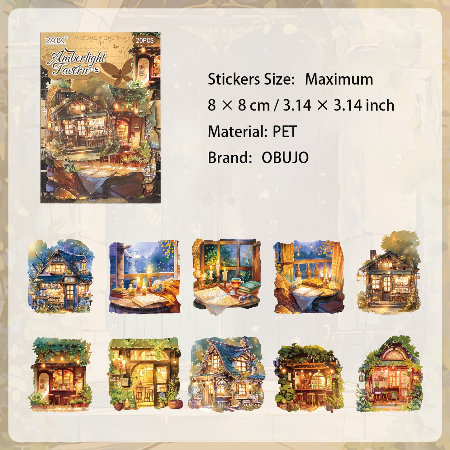 20 Pcs Magic Door House Window PET Stickers MLQY