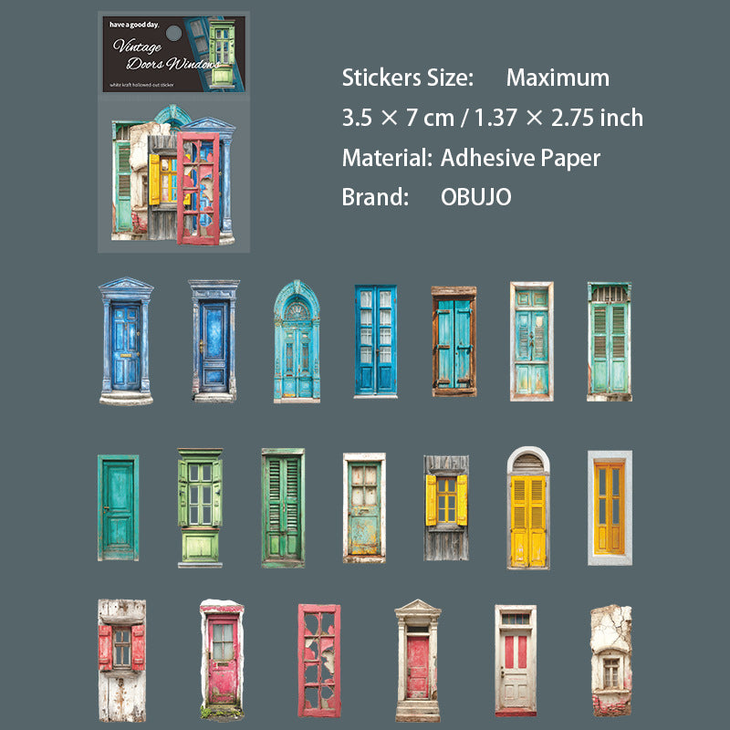 20 Pcs Vintage Windows Door Stickeres JYMC